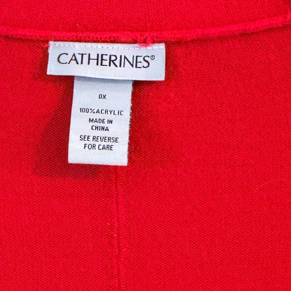 Catherines Vibrant Red Open Cardigan Size OX - XL
